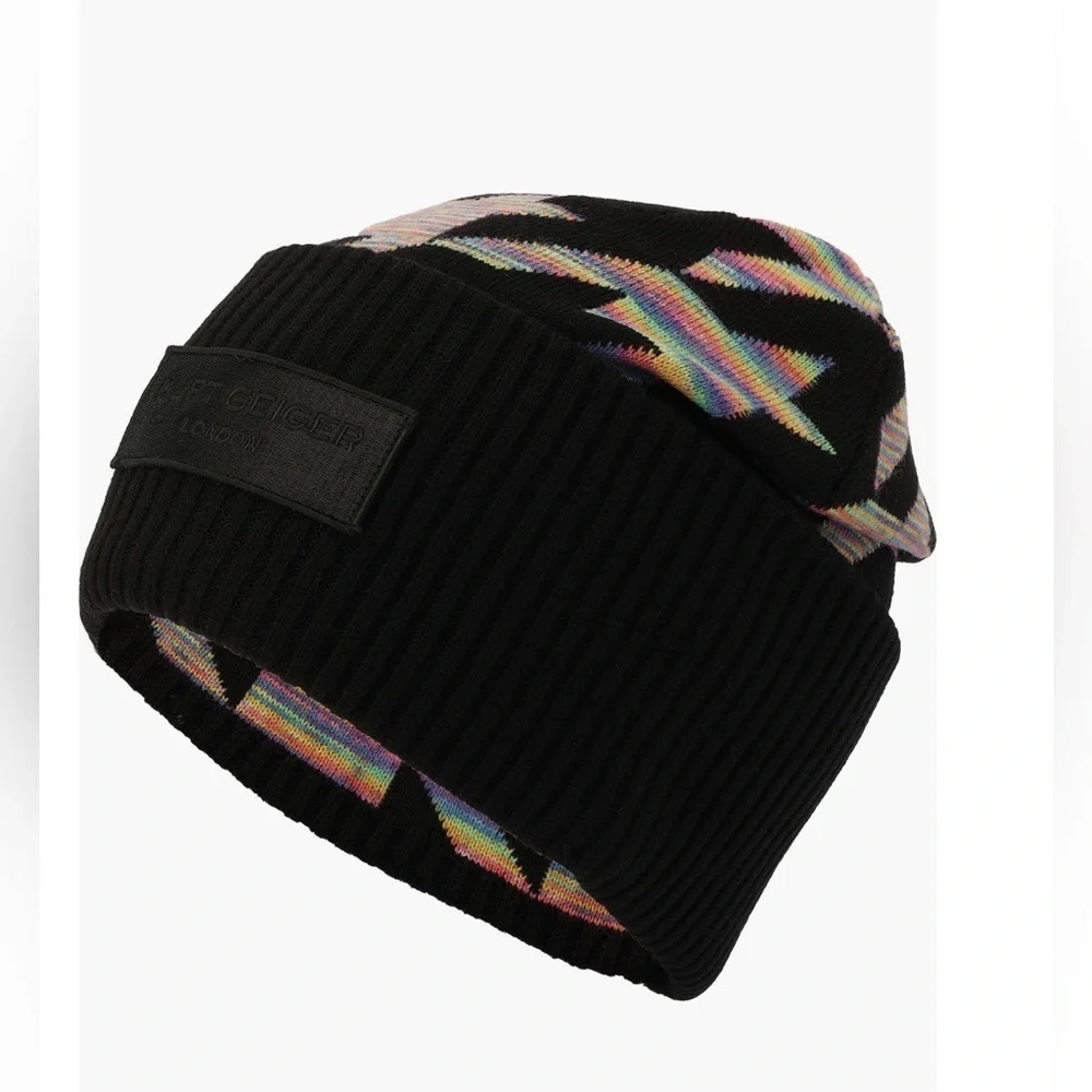 Kurt Geiger Multicolor Patterned houndstooth beanie